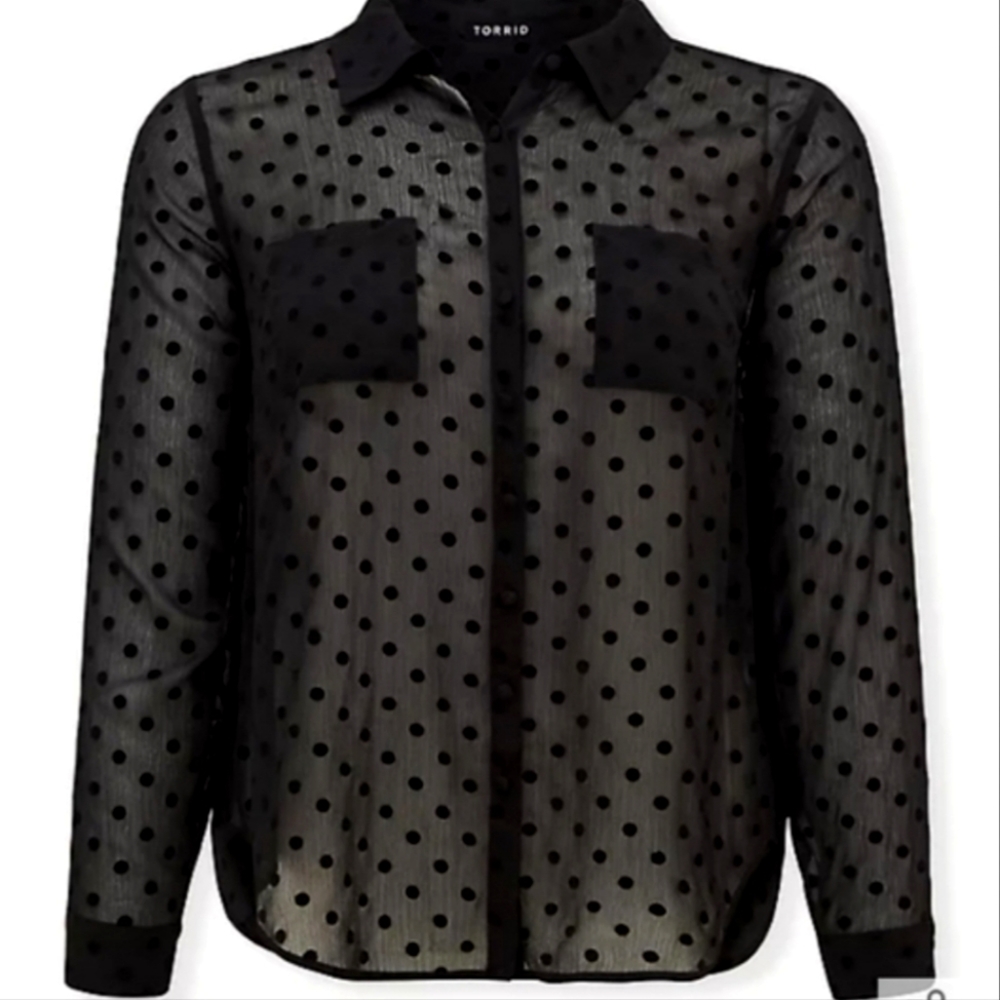 Torrid black long sleeve blouse Sz 1